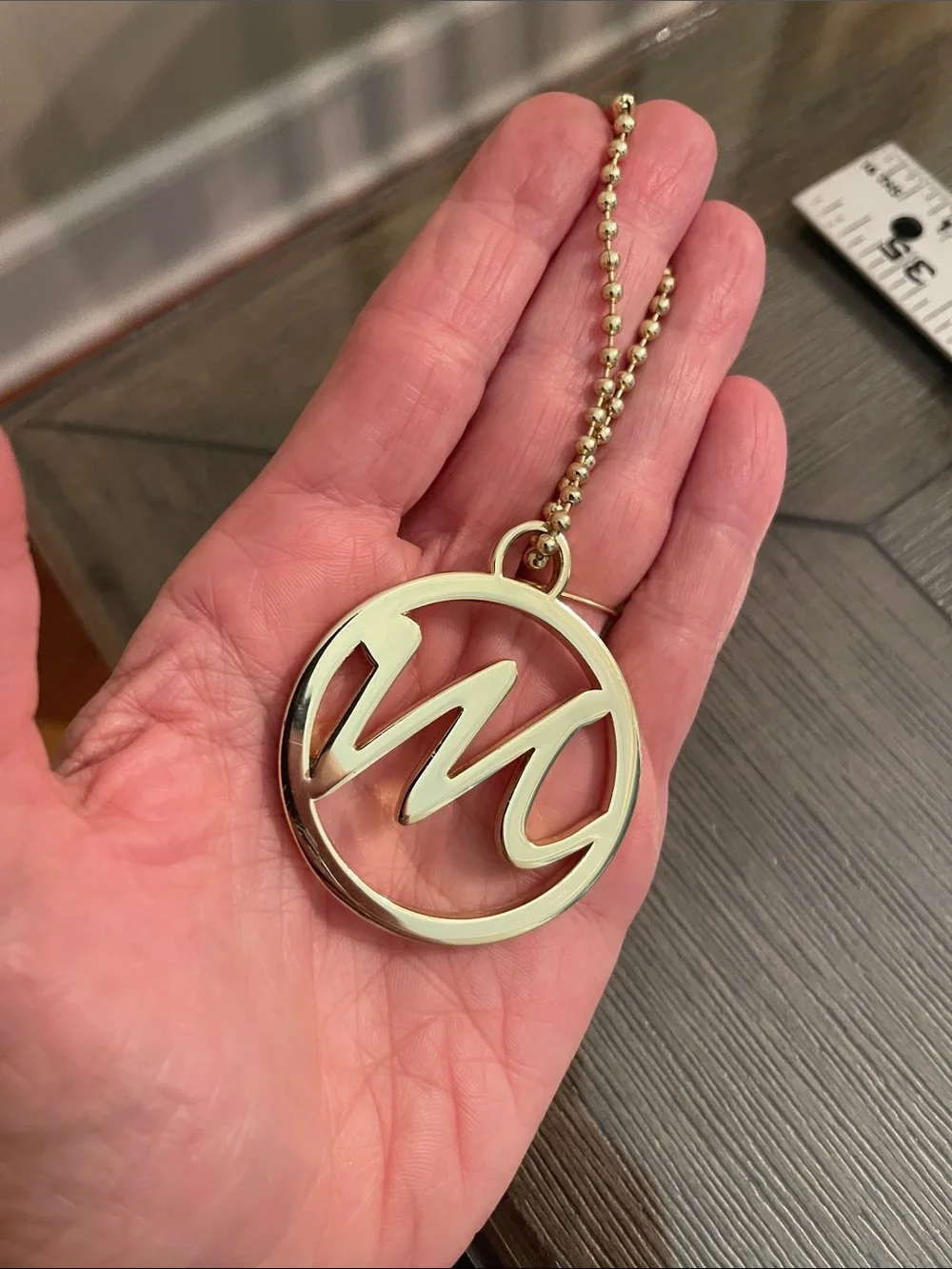 Emilie M “M” Monogram Bag Charm - Key Chain - Gold-Tone